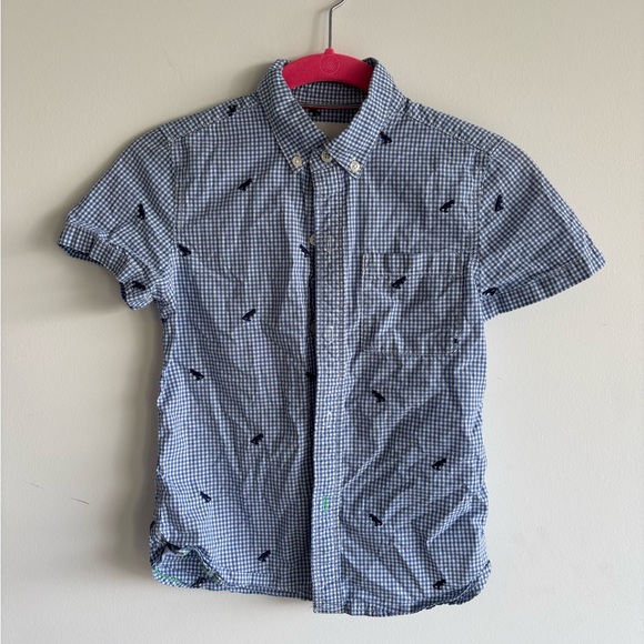 Boys‎ Boden Plaid Shirt with Embroidered Dinosaurs size 7-8 - Picture 1 of 3